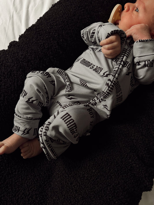 Mama’s Boy | Grey Bamboo Romper