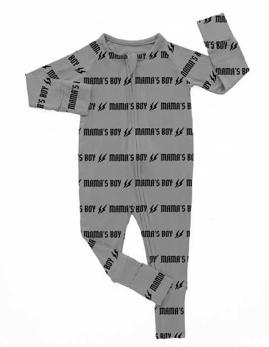 Mama’s Boy | Grey Bamboo Romper
