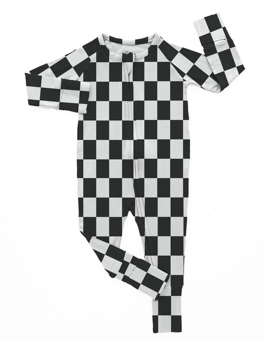 Rectangle Checks | Bamboo Romper