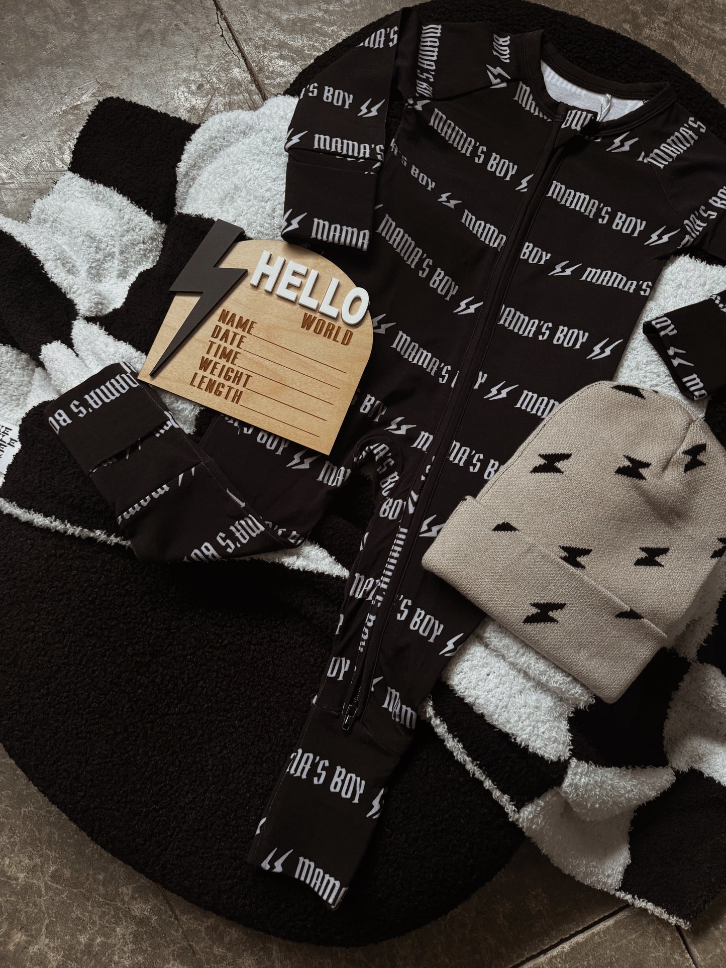 Mama’s Boy | Black Bamboo Romper