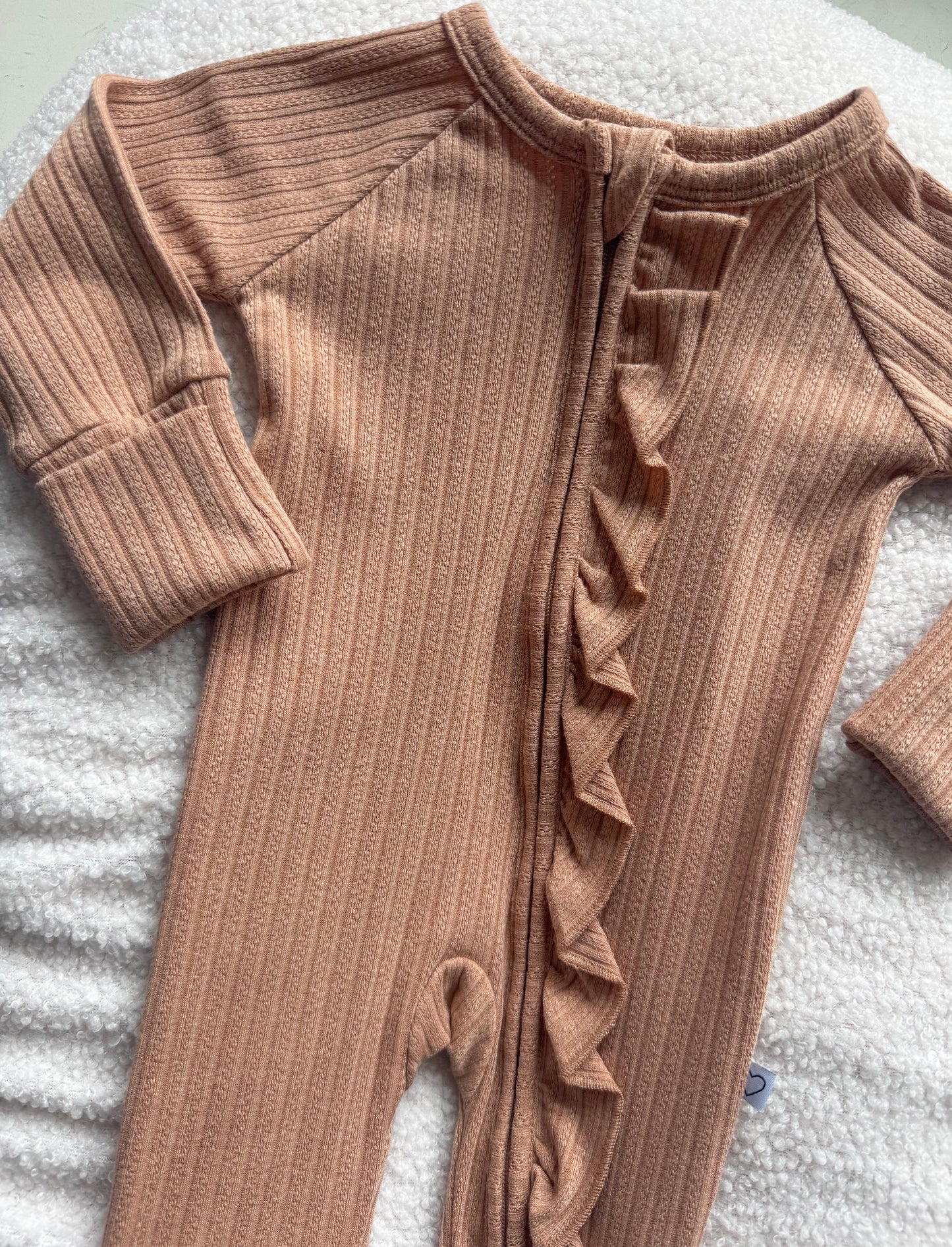 Tan Pointelle Ribbed| Romper