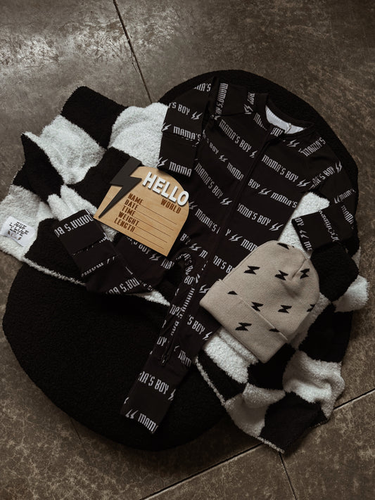 Mama’s Boy | Black Bamboo Romper