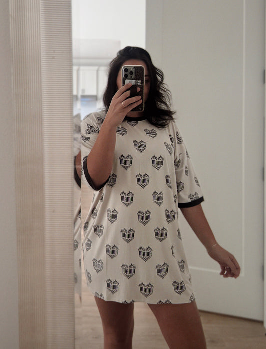 Mama | Cream Bamboo Pajama Dress