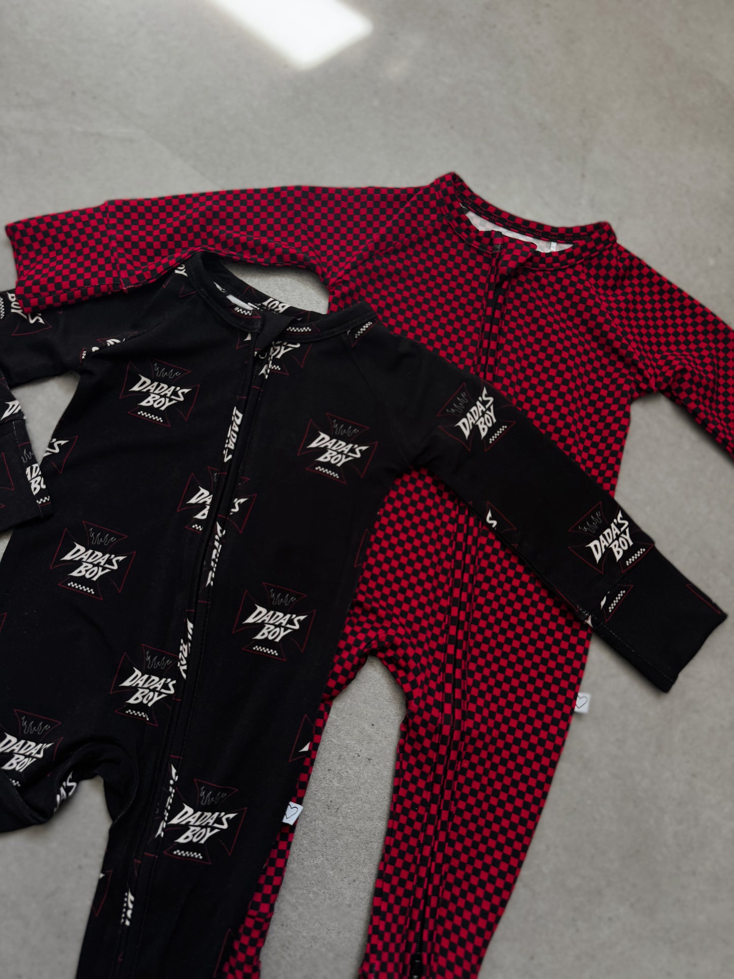 Red Micro Check | Bamboo Romper