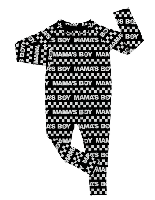 Moto Mama’s Boy | Black Bamboo Romper