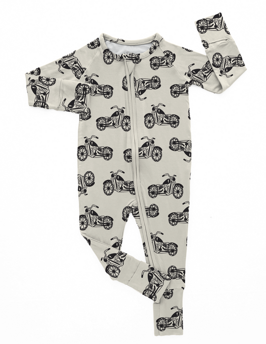 Motorcycle | Cream Bamboo Romper