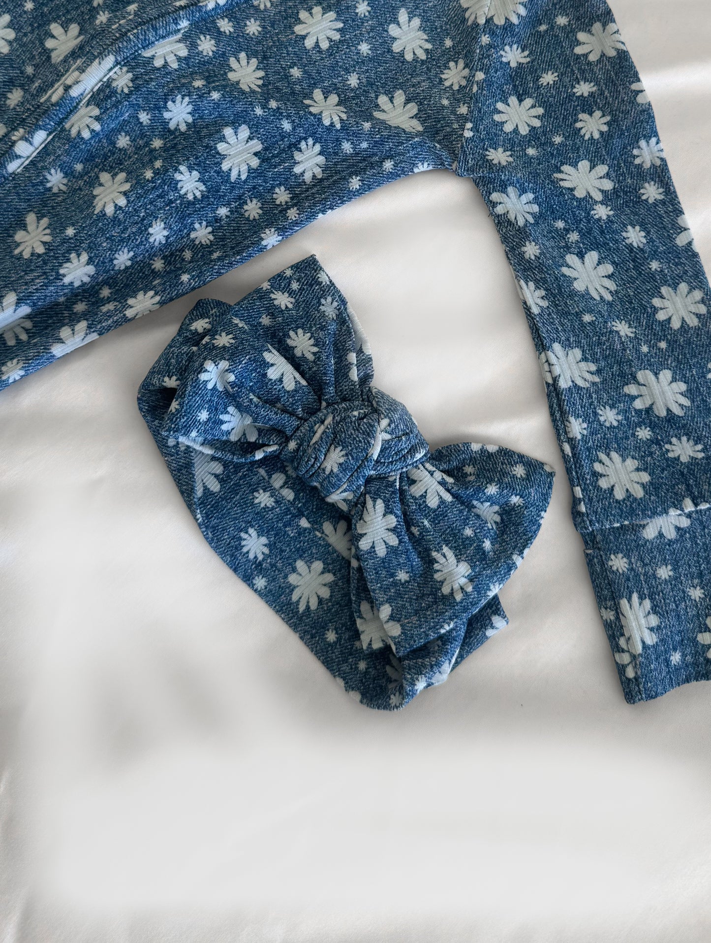 Denim Daisy | Bamboo Bow