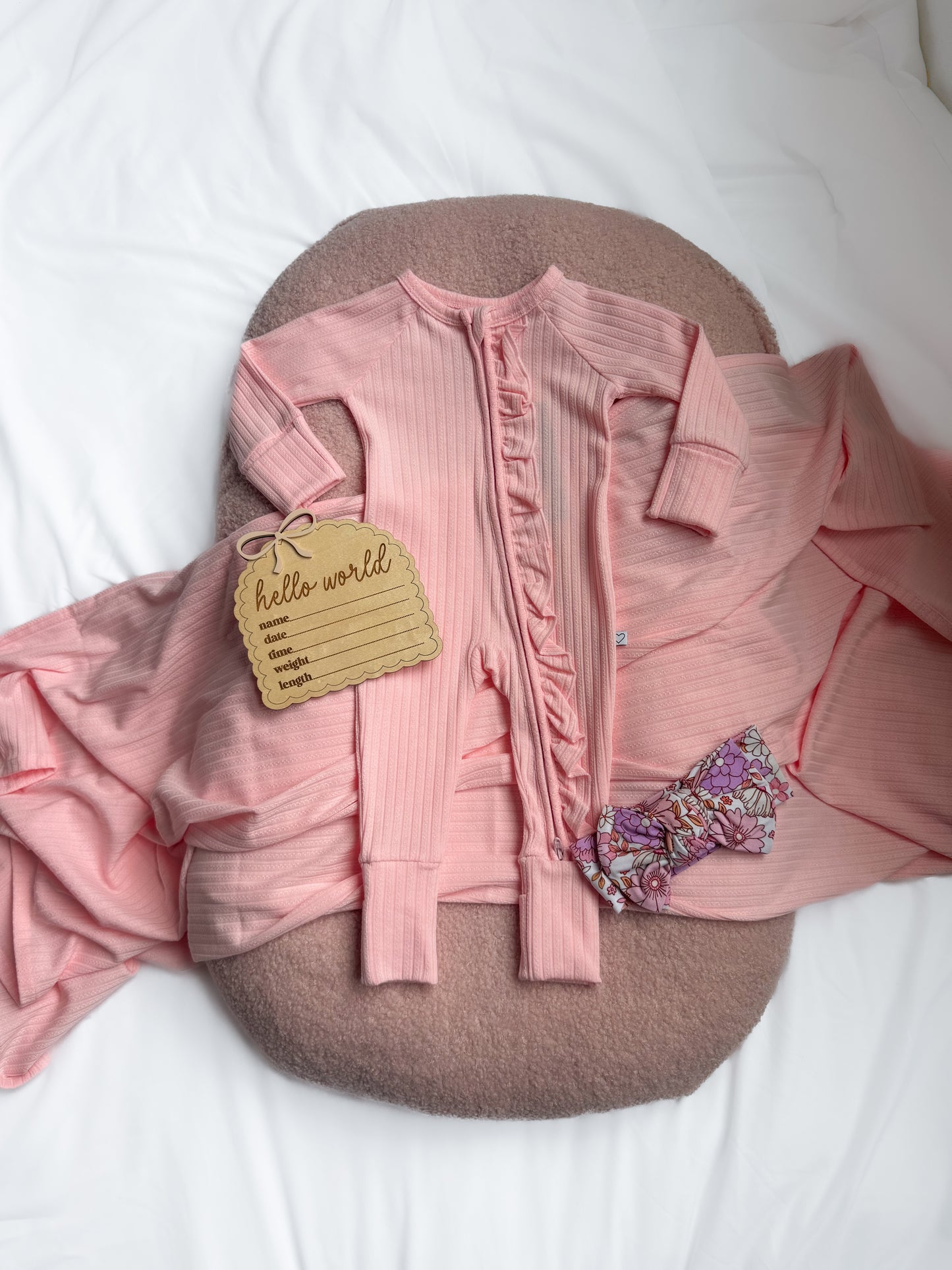 Pink Pointelle Ribbed| Romper