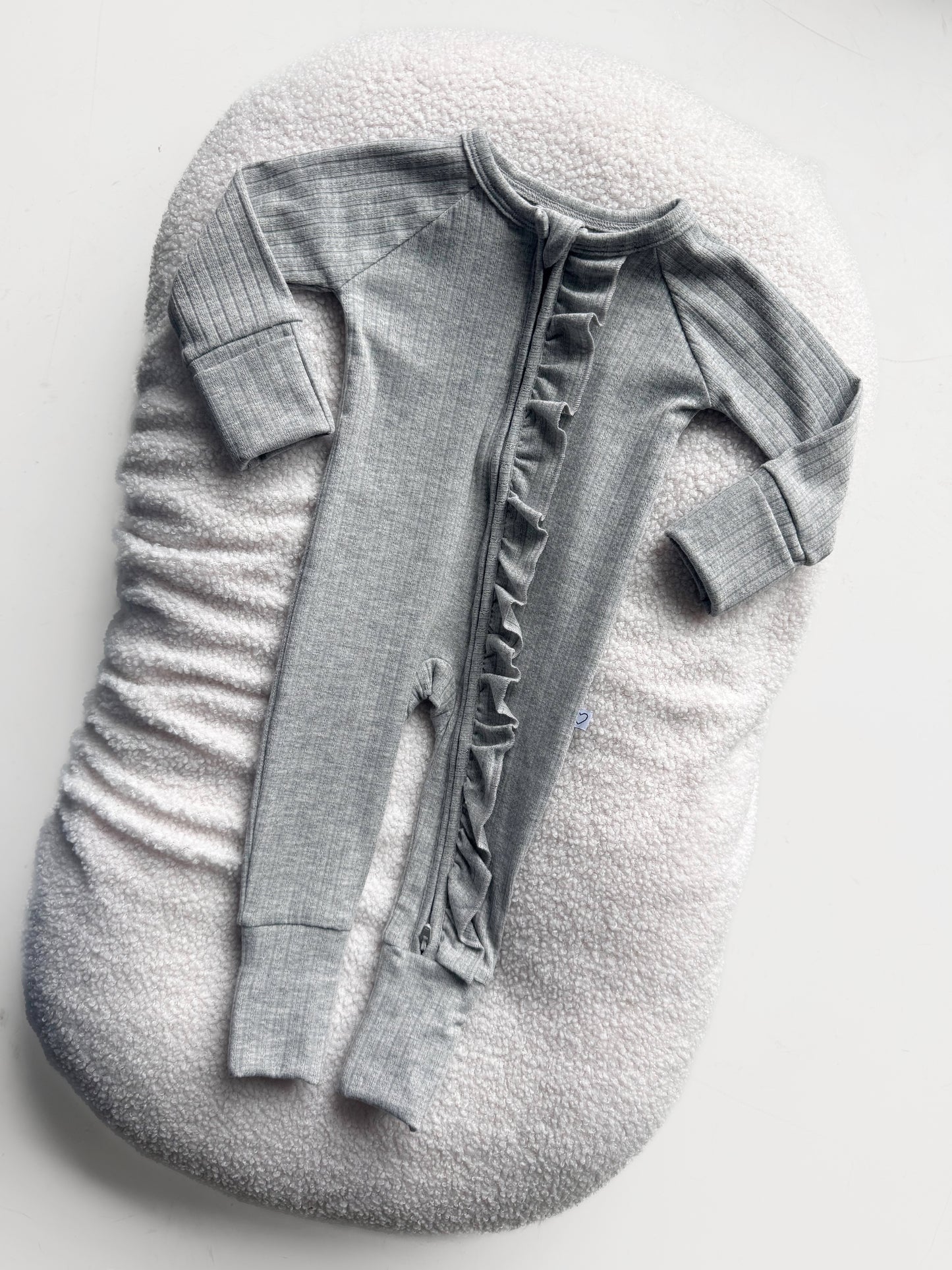 Light Gray Pointelle Ribbed| Romper