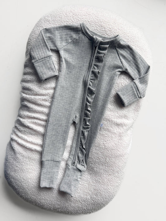 Light Gray Pointelle Ribbed| Romper