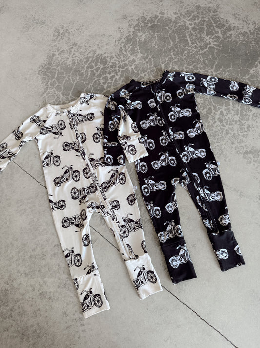 Motorcycle | Black Bamboo Romper