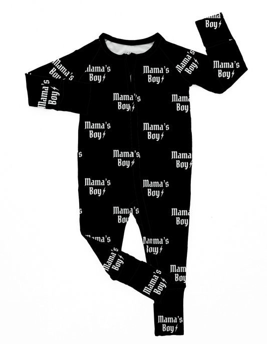 Mama’s Boy | Black Bamboo Romper