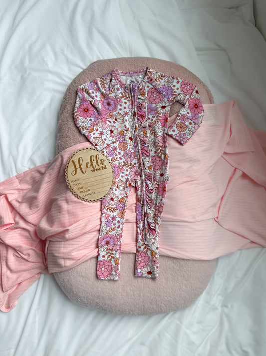 Boho Floral | Bamboo Frill Romper