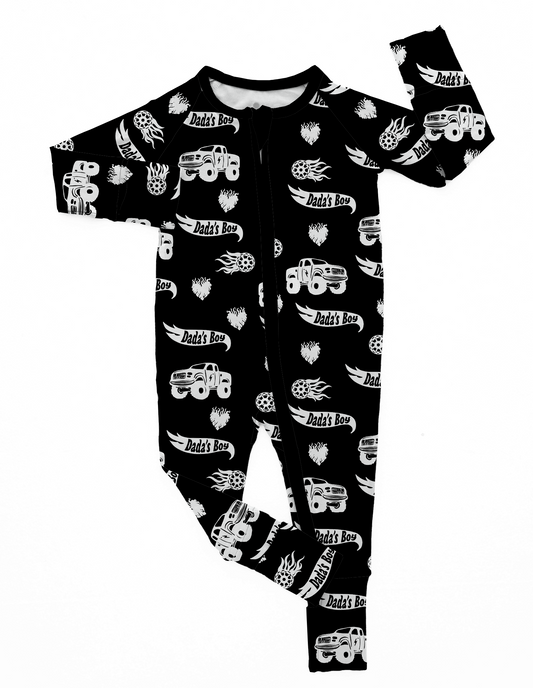 Dada’s Boy | Black Bamboo Romper