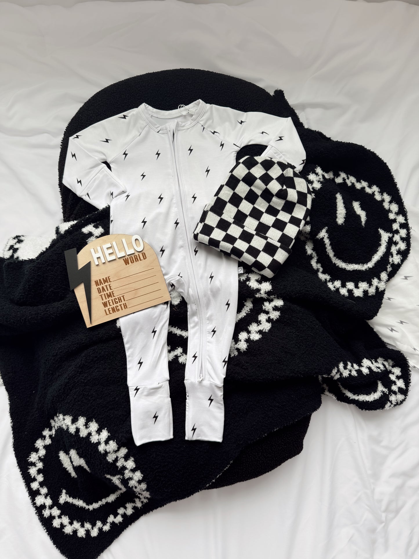 Lightning Bolt | White Bamboo Romper