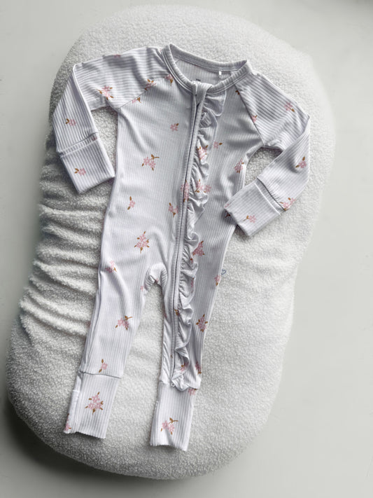Dainty Floral | Ribbed Bamboo Romper