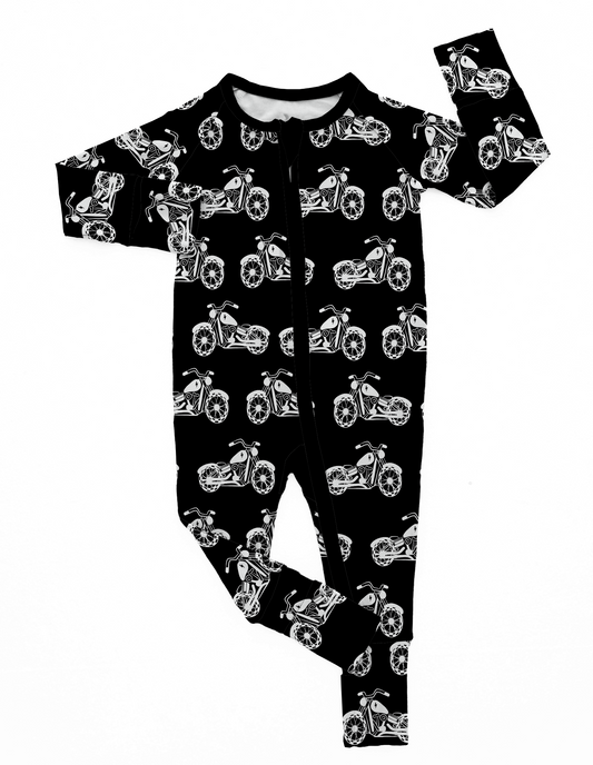 Motorcycle | Black Bamboo Romper