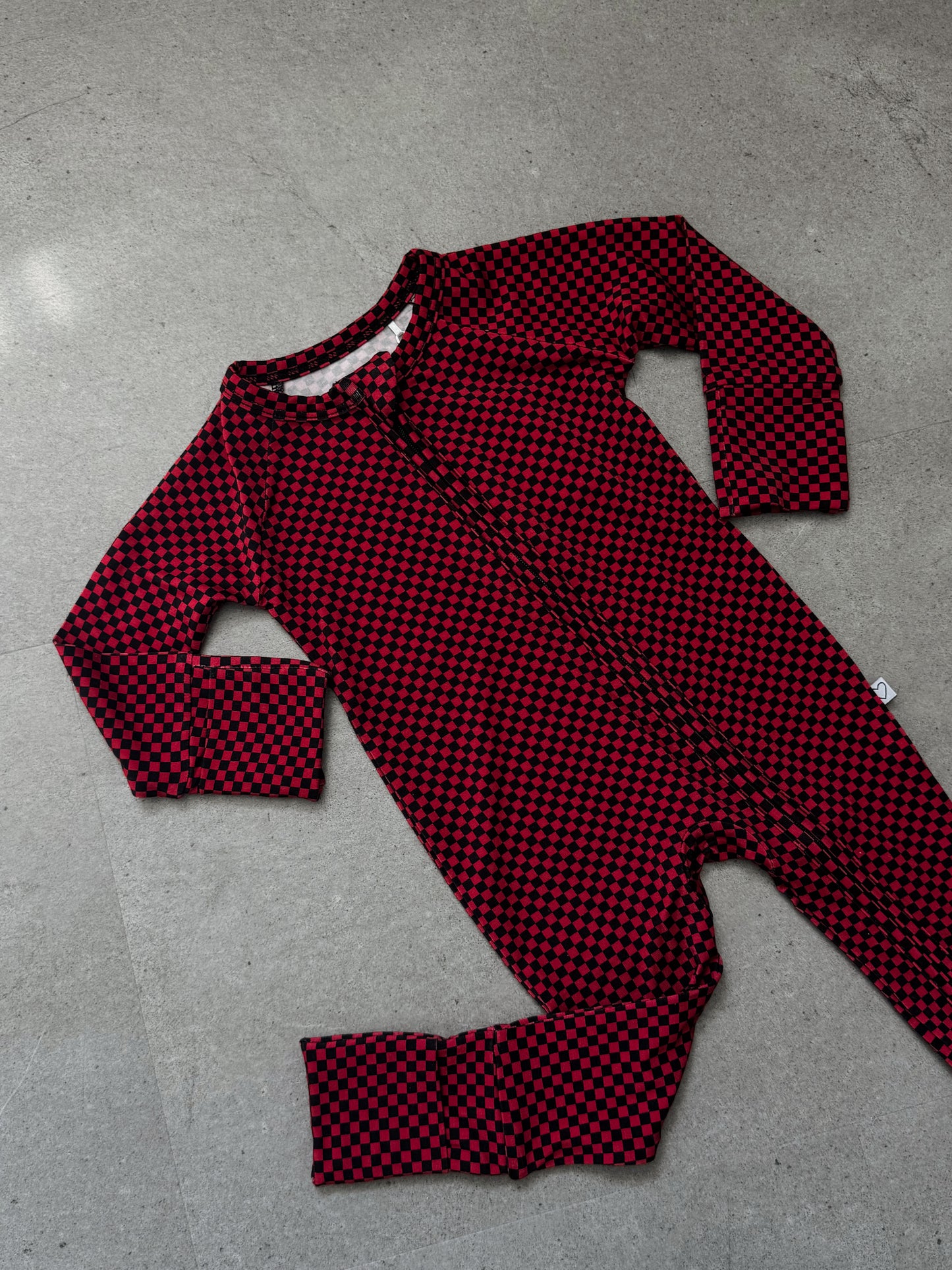 Red Micro Check | Bamboo Romper