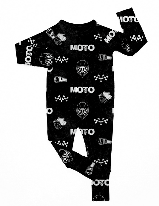 Midnight Moto | Distressed Black Bamboo Romper