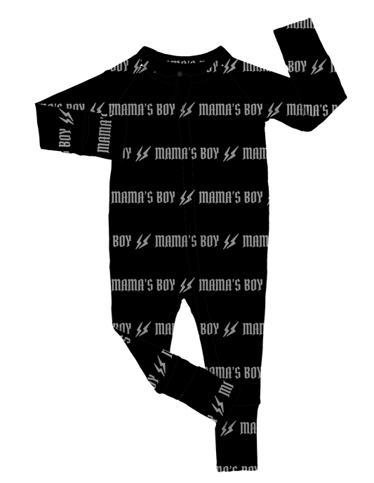 Mama’s Boy | Black Bamboo Romper