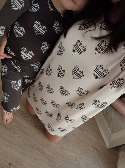Mama | Cream Bamboo Pajama Dress
