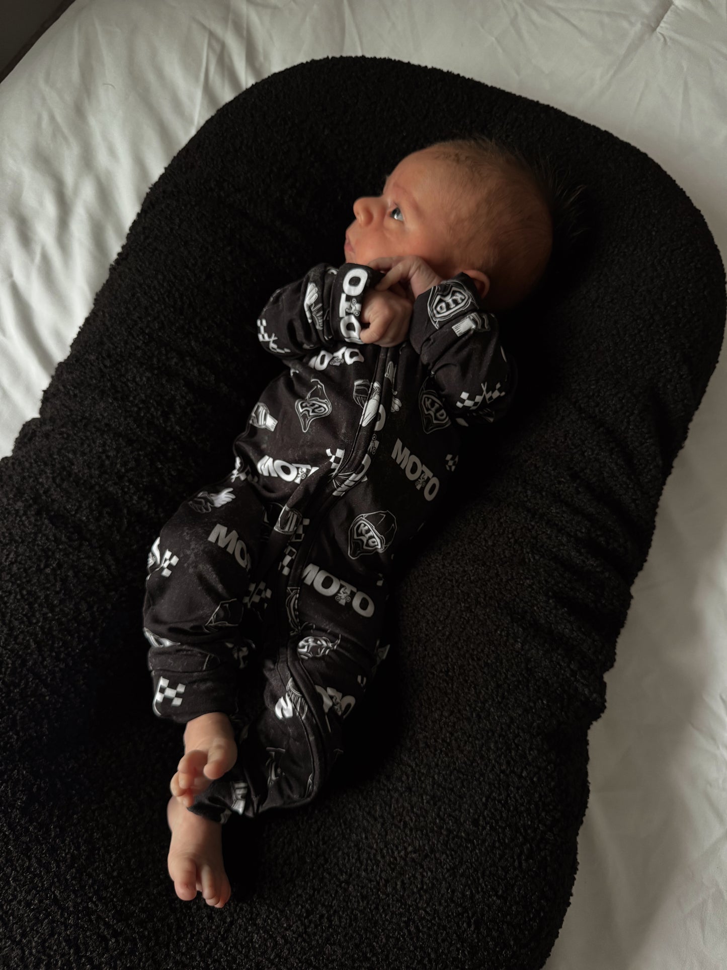 Midnight Moto | Distressed Black Bamboo Romper