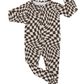 Brown Wavy Checker | Bamboo Romper