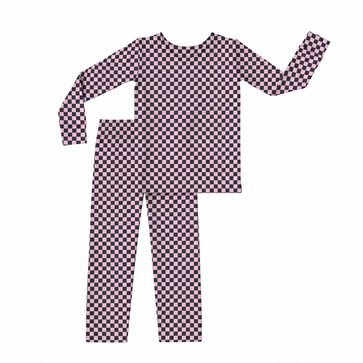 Pink Micro Check | Bamboo Straight Leg Two-Piece